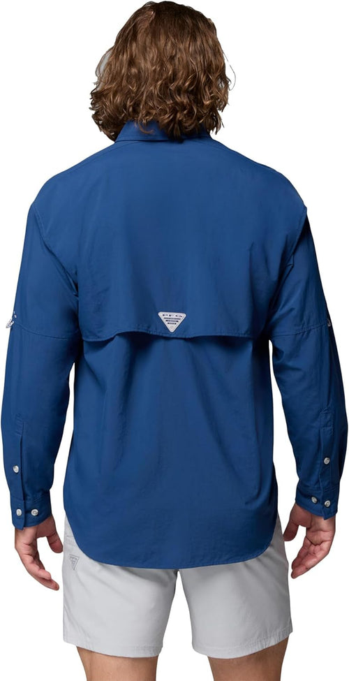 Elevate Your Outdoor Adventure with the Men's PFG Bahama II Long Sleeve Fishing Shirt in Carbon - Small Size