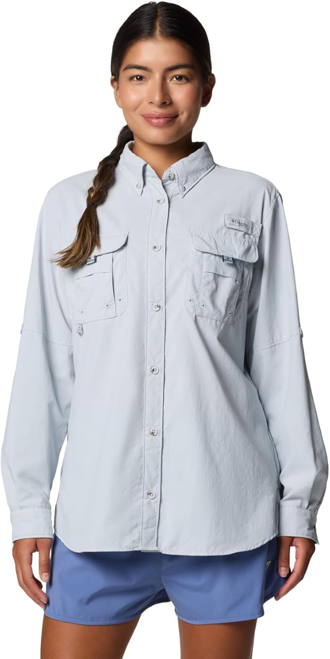 Camisa Columbia PFG Bahama II Mujer Gris – Manga Larga