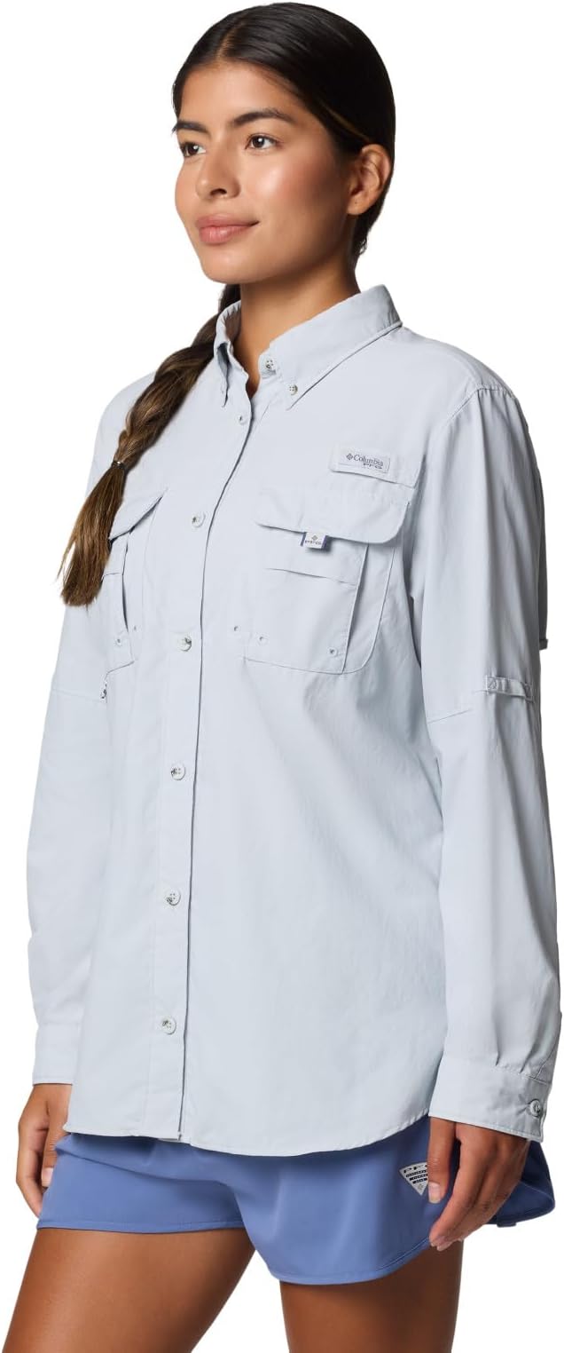 Camisa Columbia PFG Bahama II Mujer Gris – Manga Larga