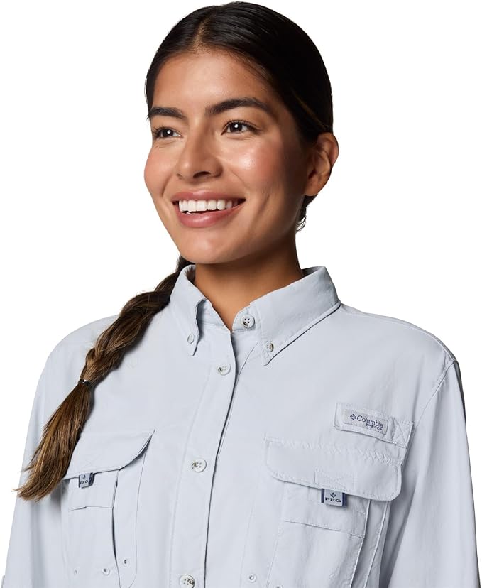 Camisa Columbia PFG Bahama II Mujer Gris – Manga Larga